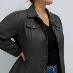 Anthropologie Maeve Kellie Faux Leather Coat